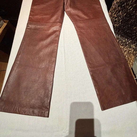 Brown  Leather Pants - Picture 2 of 3
